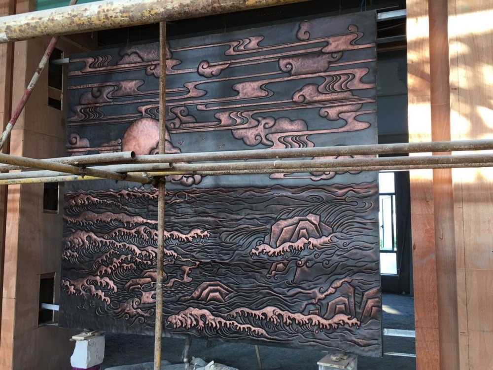 浙江省農(nóng)科院室內(nèi)大廳鍛銅浮雕